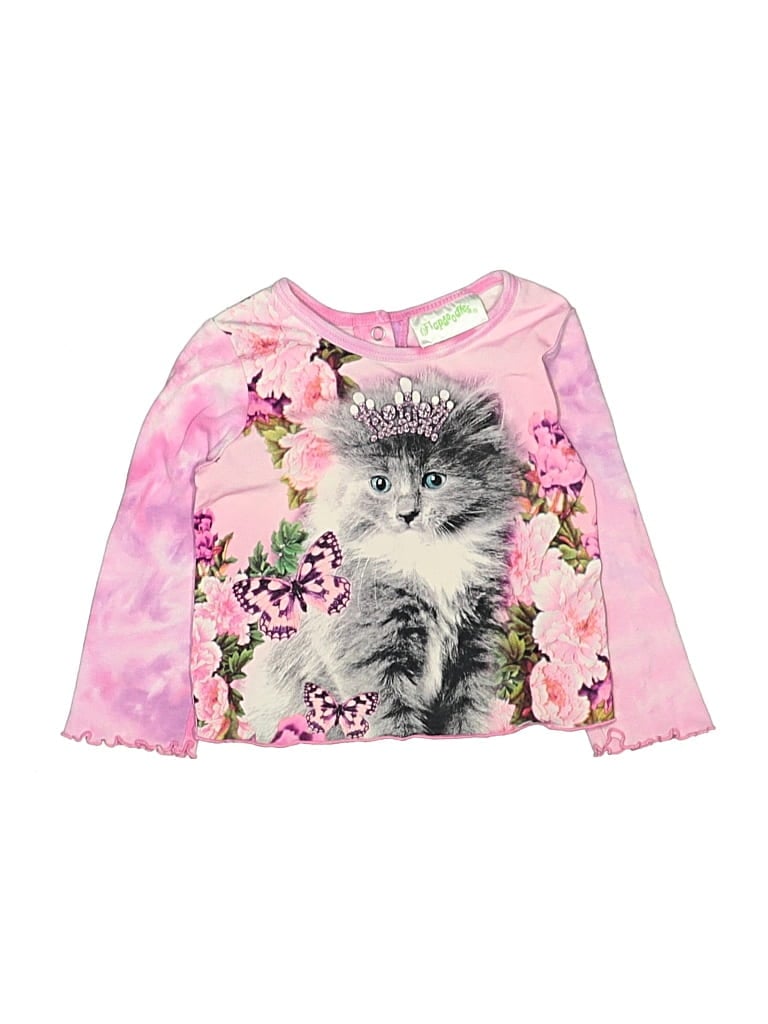 Pre-owned Flapdoodles Kids' Long Sleeve T-shirt In Pink