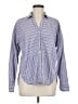 Sandro 100% Cotton Stripes Blue Long Sleeve Button-Down Shirt Size M - photo 1