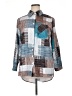 Unbranded Color Block Blue 3/4 Sleeve Blouse Size 1X - photo 1