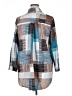 Unbranded Color Block Blue 3/4 Sleeve Blouse Size 1X - photo 2