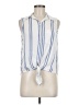 BeachLunchLounge 100% Viscose Stripes Blue Sleeveless Button-Down Shirt Size M - photo 1