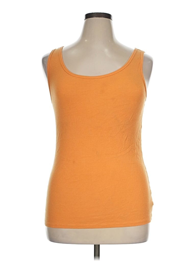 Pre-owned Time And Tru Tank Top Orange Scoop Neck Tops