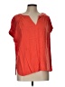 Rose + Olive 100% Rayon Orange Short Sleeve Blouse Size L - photo 1