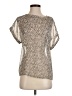 BB Dakota Leopard Print Multi Color Silver Short Sleeve Blouse Size XS - photo 1