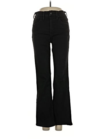 Madewell Kick Out Crop Jeans in Black Rinse Wash (view 1)
