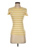 Gap 100% Cotton Stripes Yellow Short Sleeve Turtleneck Size S - photo 1