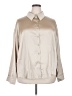 Unbranded 100% Polyester Metallic Ivory Long Sleeve Blouse Size 3XL - photo 1