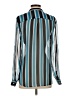 Kut from the Kloth 100% Polyester Stripes Teal Long Sleeve Blouse Size S - photo 2