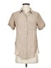 Theory Tan Short Sleeve Blouse Size S - photo 1