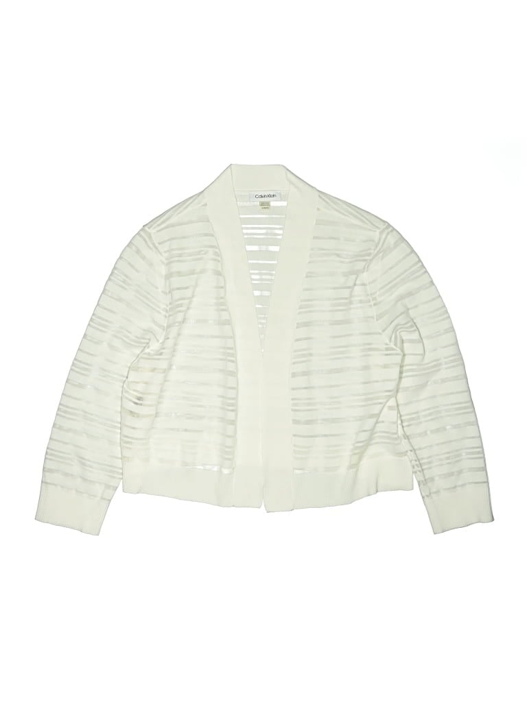 Pre-owned Calvin Klein Kids' Cardigan Sweater In Ivory