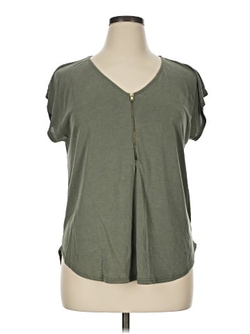Green Envelope Short Sleeve Henley (view 1)