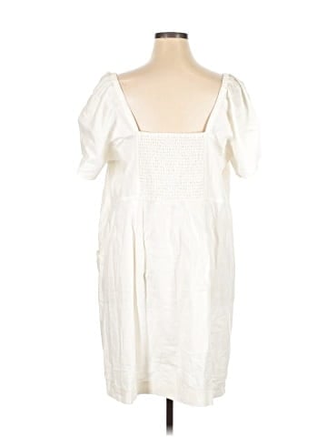 Madewell Plus Linen-Cotton Puff-Sleeve Mini Dress (view 2)