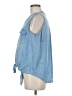 Chico's 100% Lyocell Blue Sleeveless Button-Down Shirt Size Med (1) - photo 5