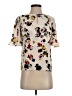 Ann Taylor Floral Ivory Short Sleeve Blouse Size XXS (petite) - photo 1