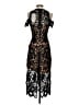 Thurley 100% Nylon Floral Black Cocktail Dress Size 6 - photo 2