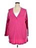 Woman Within Pink 3/4 Sleeve Top Size 26 (2X) - photo 1