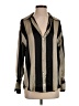 Zara Stripes Black Long Sleeve Button-Down Shirt Size XS - photo 1