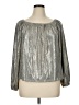 Halogen Metallic Silver Long Sleeve Blouse Size XL - photo 1