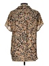 CAbi 100% Polyester Animal Print Brown Short Sleeve Blouse Size L - photo 2
