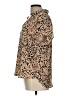CAbi 100% Polyester Animal Print Brown Short Sleeve Blouse Size L - photo 5