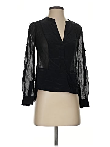 BCBGMAXAZRIA Long Sleeve Silk Top (view 1)