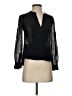 BCBGMAXAZRIA 100% Silk Black Long Sleeve Silk Top Size XXS - photo 1