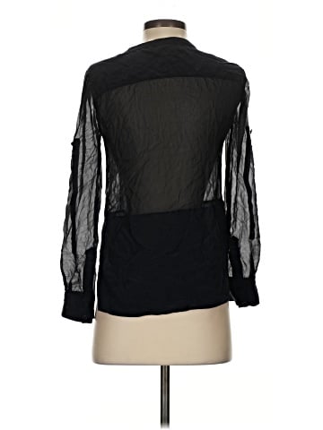 BCBGMAXAZRIA Long Sleeve Silk Top (view 2)