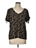 ModCloth 100% Polyester Black Short Sleeve Blouse Size L - photo 1