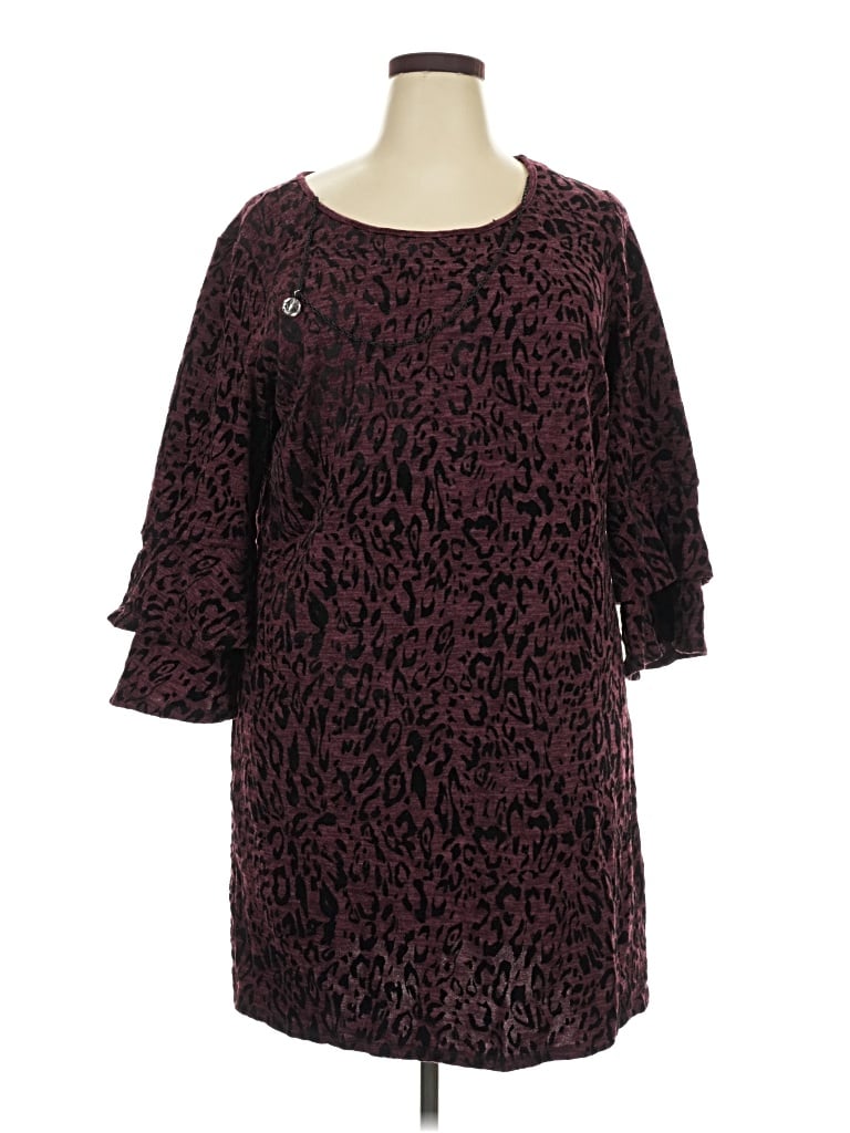 Pre-owned Tacera Casual Dress In Burgundy