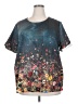 Unbranded Floral Teal Short Sleeve Blouse Size 3XL - photo 1