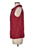 CAbi 100% Viscose Red Sleeveless Button-Down Shirt Size M - photo 5