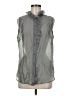 CAbi Gray Sleeveless Button-Down Shirt Size M - photo 1