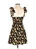 Kourt 100% Polyester Hearts Yellow Cocktail Dress Size 2 - photo 2