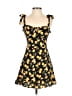 Kourt 100% Polyester Hearts Yellow Cocktail Dress Size 2 - photo 1