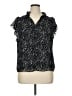 1.State 100% Polyester Black Short Sleeve Blouse Size XL - photo 1