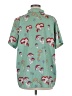 Romwe Tropical Teal Short Sleeve Button-Down Shirt Size M - photo 2