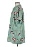 Romwe Tropical Teal Short Sleeve Button-Down Shirt Size M - photo 5
