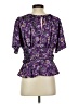 Ann Taylor LOFT 100% Polyester Purple Short Sleeve Blouse Size 4 - photo 2