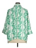 Como Black 100% Polyester Print Green 3/4 Sleeve Blouse Size 1X - photo 2