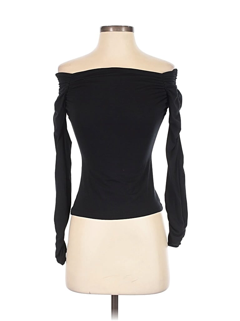 Pre-owned Sharagano 3/4 Sleeve T-shirt In Black