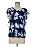 Roz & Ali Blue Short Sleeve Blouse Size M - photo 1