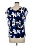 Roz & Ali Blue Short Sleeve Blouse Size M - photo 2