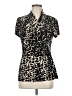 DKNY Animal Print Black Short Sleeve Blouse Size M - photo 1