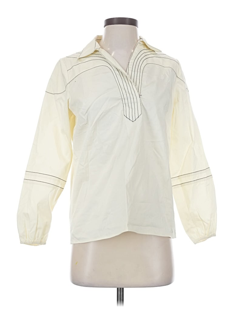 Pre-owned Never A Wallflower 3/4 Sleeve Blouse In Ivory