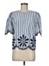 Ann Taylor LOFT 100% Cotton Blue Short Sleeve Blouse Size M - photo 1