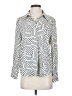 T Tahari 100% Polyester Print Silver Long Sleeve Blouse Size XS - photo 1