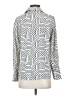 T Tahari 100% Polyester Print Silver Long Sleeve Blouse Size XS - photo 2