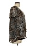 I.N. Studio Animal Print Brown Short Sleeve Blouse Size L (petite) - photo 4