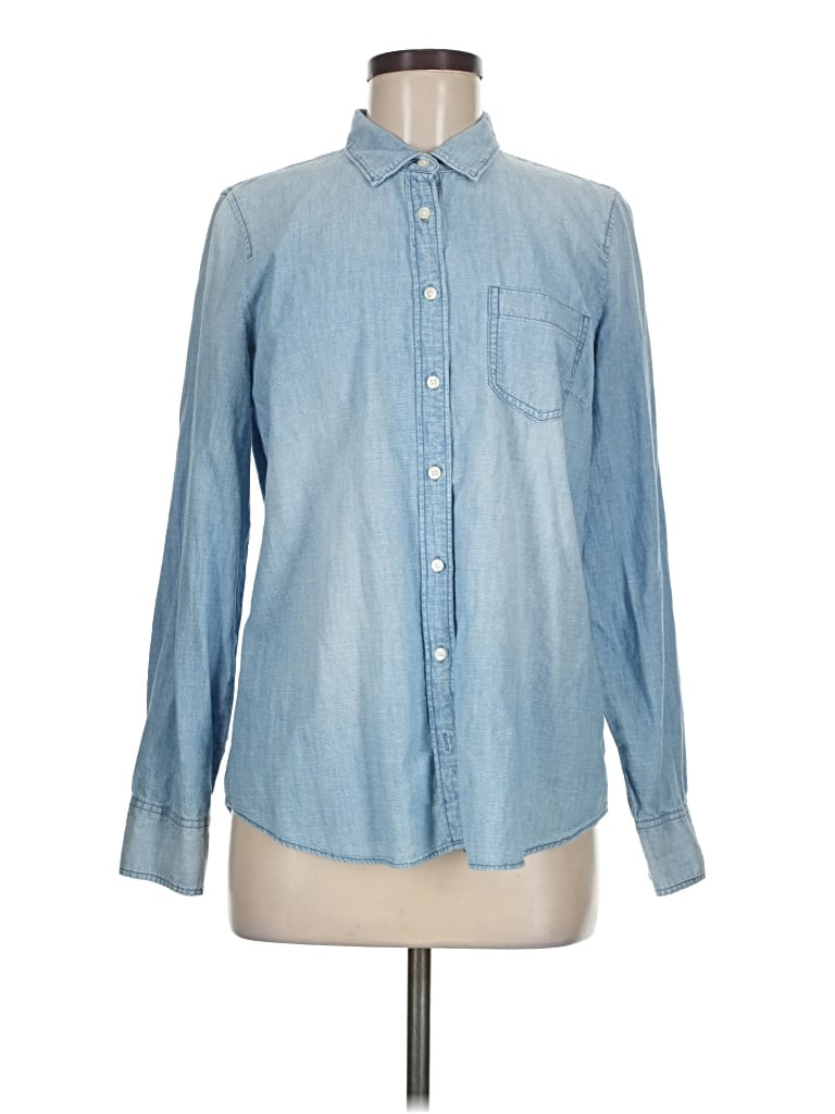 Pre-owned J.crew Mercantile Long Sleeve Button Down Shirt In Blue