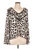 Flying Tomato 100% Polyester Animal Print Ivory Long Sleeve Blouse Size L - photo 1